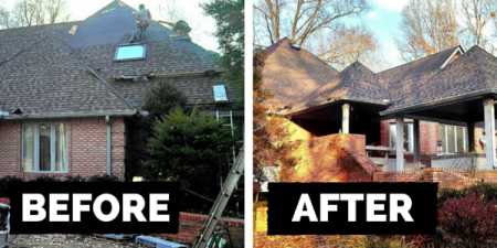 before/after roofing 